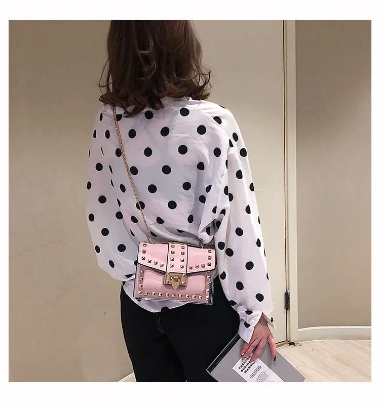 Rivet Transparent Crossbody Bags HB0835