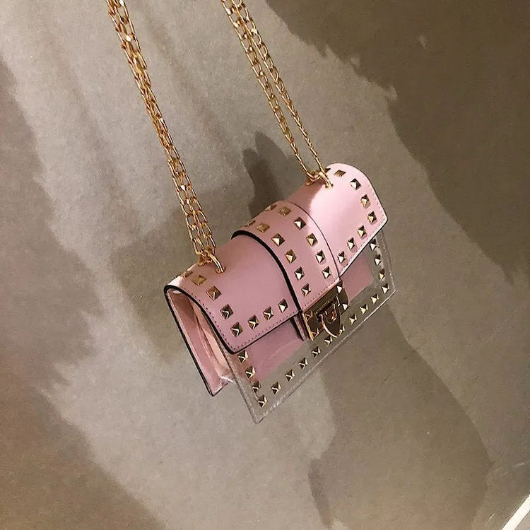 Rivet Transparent Crossbody Bags HB0835
