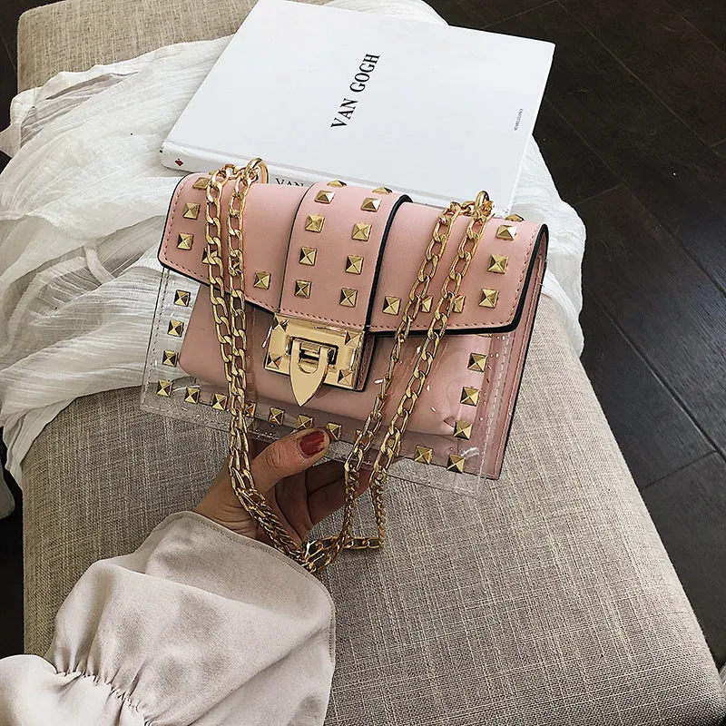 Rivet Transparent Crossbody Bags HB0835