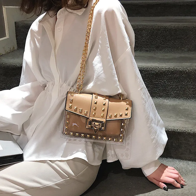 Rivet Transparent Crossbody Bags HB0835