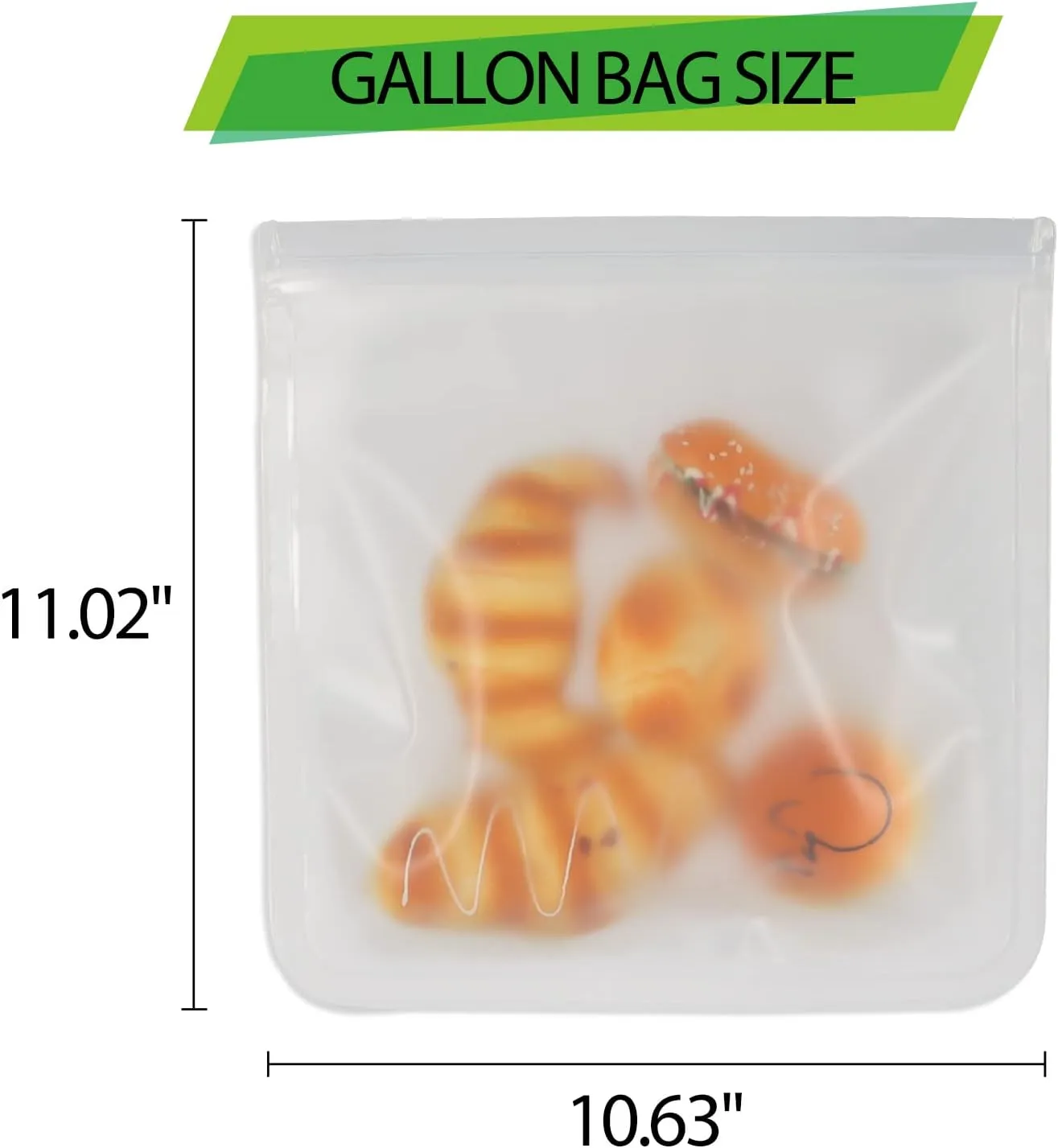 RLAVBL Gallon Freezer Bags Reusable Food Storage Bags for Vegetable, Liquid, Snack, Meat, Sandwich, 11.02x10.63 Inch, 10 Pack