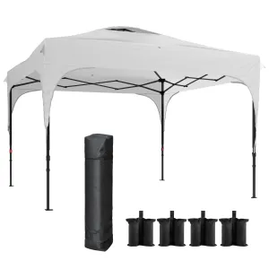 Rootz Garden Pavilion Pop-Up Tent - Folding Gazebo - Portable Canopy - Easy Setup - 300cm x 300cm x 265cm with Bag & Accessories