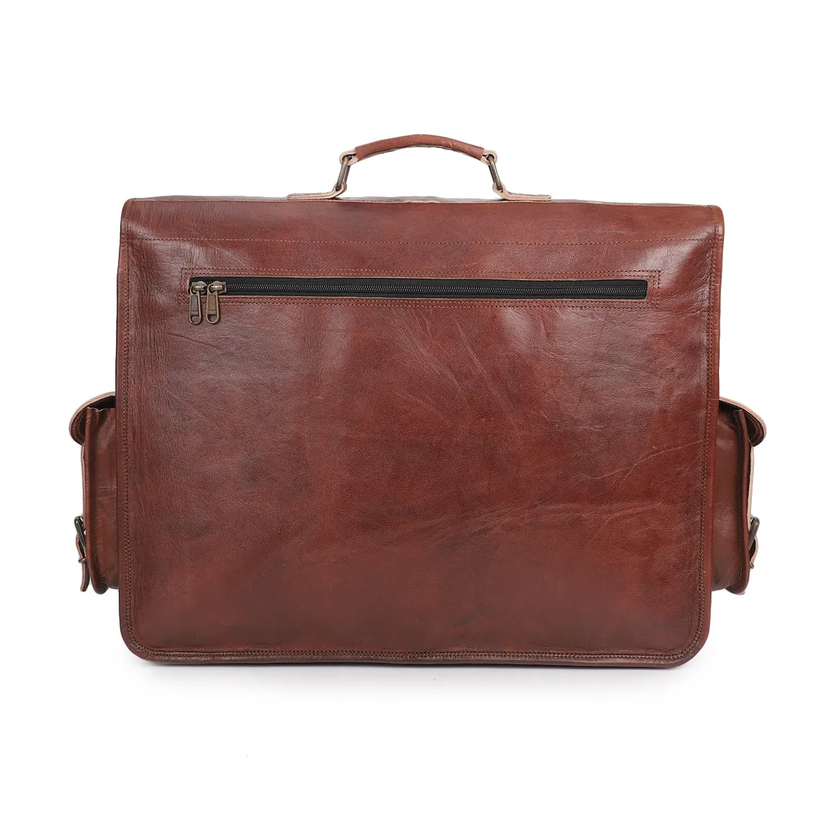 Rustic Brown Leather Messenger Bag