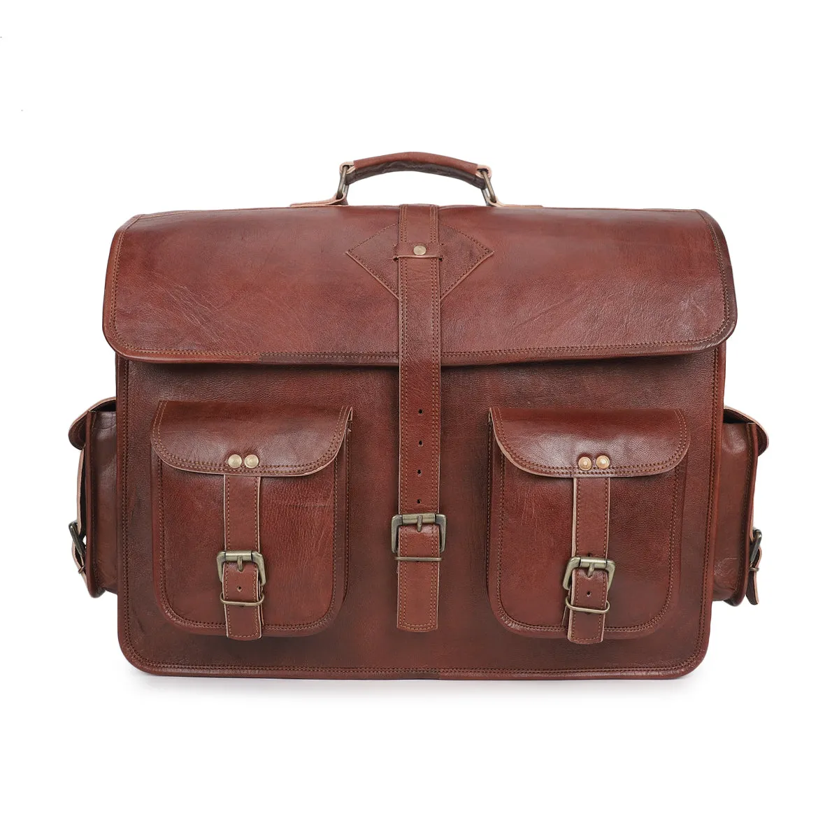 Rustic Brown Leather Messenger Bag