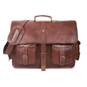 Rustic Brown Leather Messenger Bag