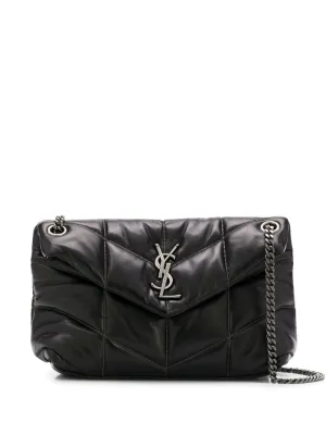 Saint Laurent - small Loulou puffer shoulder bag - women - Lamb Skin - One Size - Black