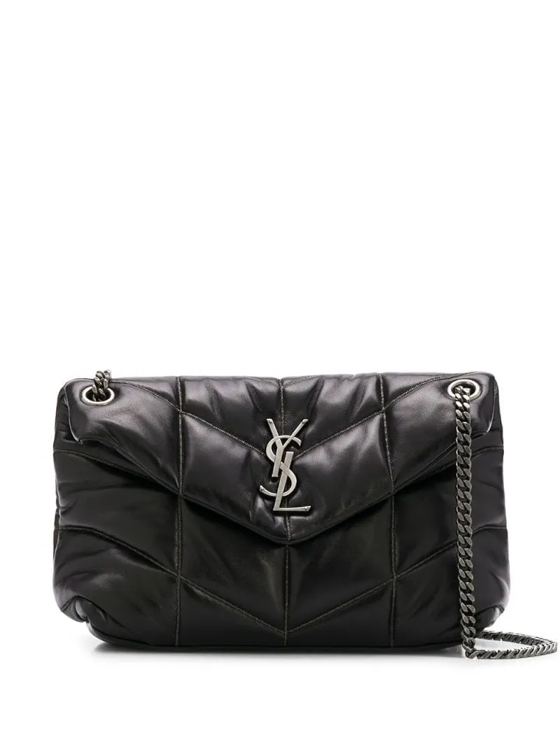 Saint Laurent - small Loulou puffer shoulder bag - women - Lamb Skin - One Size - Black