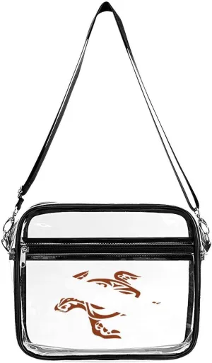 SCUBA DIVE Tribal Sea Turtle Large Crossbody Bag Clear Stadium Bag Anti-Theft Side Shoulder Bags Messenger Bag with 2 Compartments