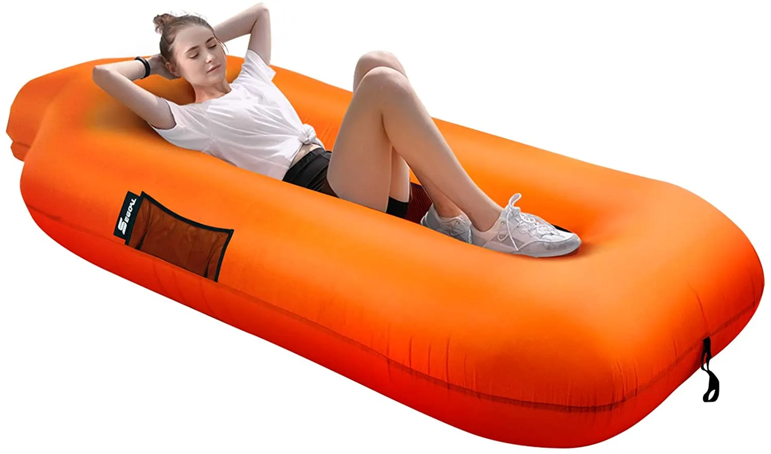 SEGOAL Inflatable Lounger Beach Bed Camping Chair Air Sofa Couch Hammock with Pillow Portable Waterproof Anti-Air Leaking for Camping Hiking Travel Beach Picnic Lakeside, No Pump Required