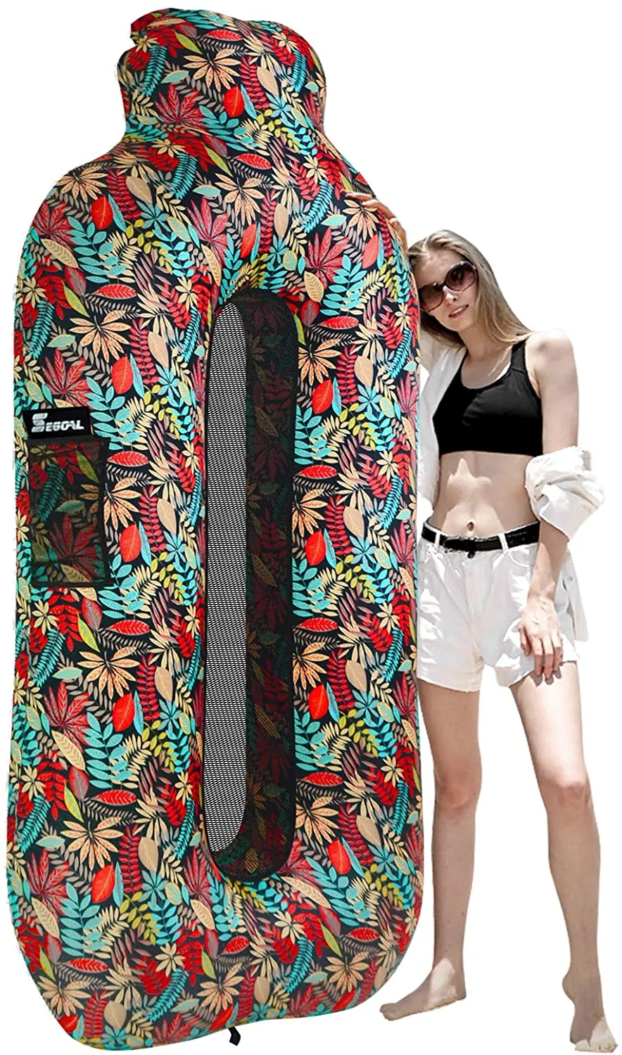 SEGOAL Inflatable Lounger Beach Bed Camping Chair Air Sofa Couch Hammock with Pillow Portable Waterproof Anti-Air Leaking for Camping Hiking Travel Beach Picnic Lakeside, No Pump Required