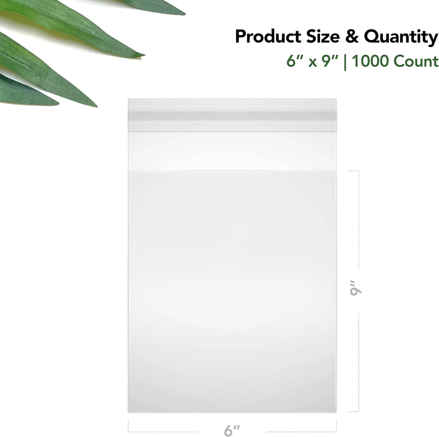 Self Sealing Cellophane Bags - 6" x 9" (1000 Count) - Clear Plastic Resealable Cello Bag - Cellophane Treat Bags, Cookie Bags for Packaging, Candy bags, Cello Bags, Pastry Bags