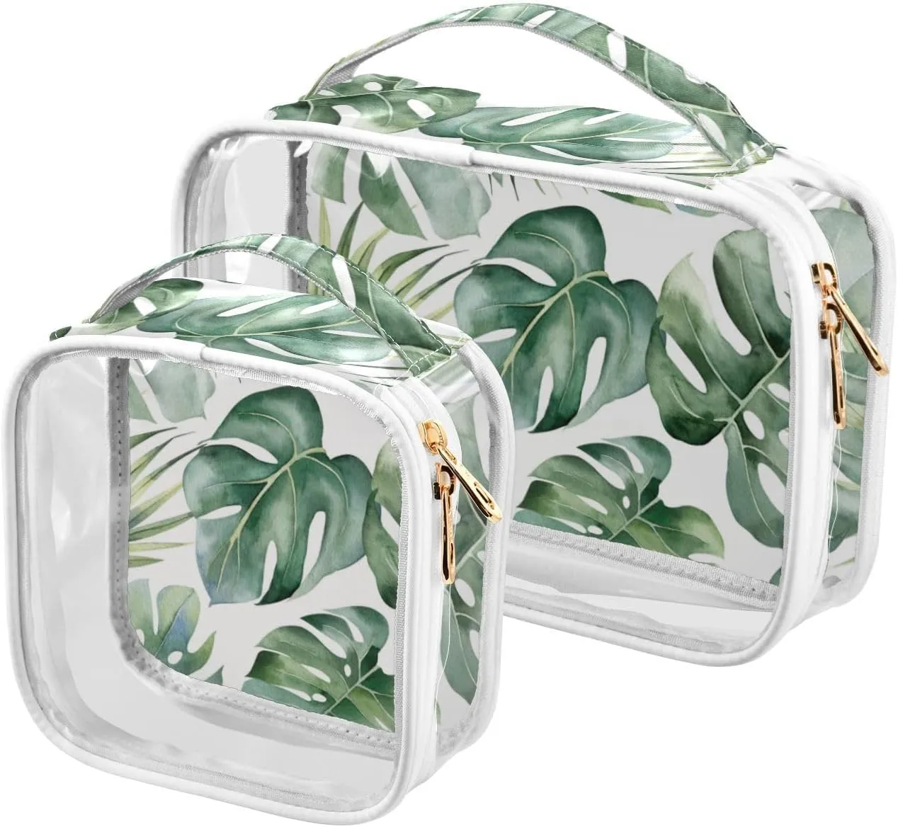 senya Toiletry Bags Bee Hive Honeycomb Daisy Flower, Clear Makeup Organizing Bag for Women Men, Waterproof Makeup Bag Travel Cosmetic Bags for Bathroom, Business, Vacation - 2 Pack