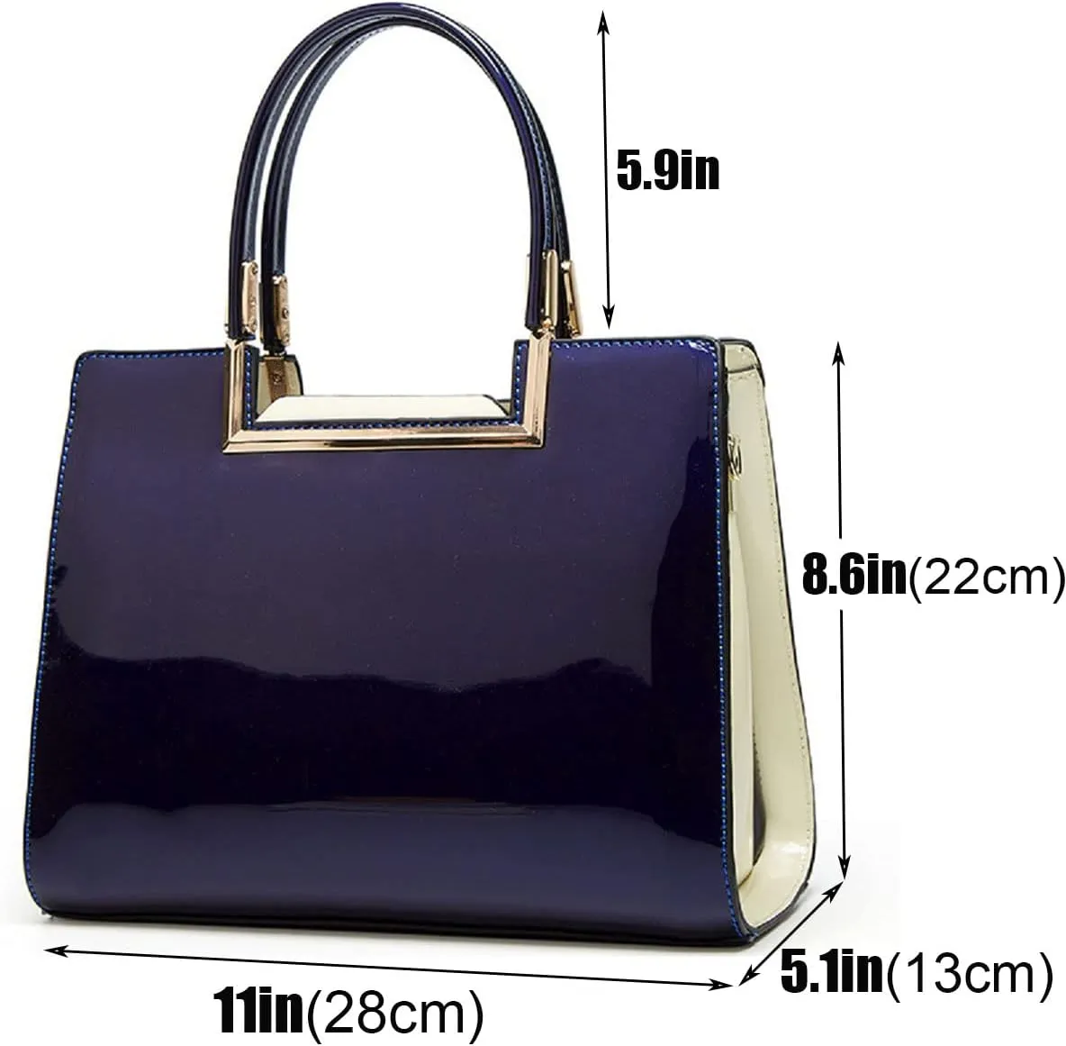 Shiny Patent Leather Handbags Glossy Shoulder Bags Fashion Satchel Purses Party Totes Top Handle Bags for Women