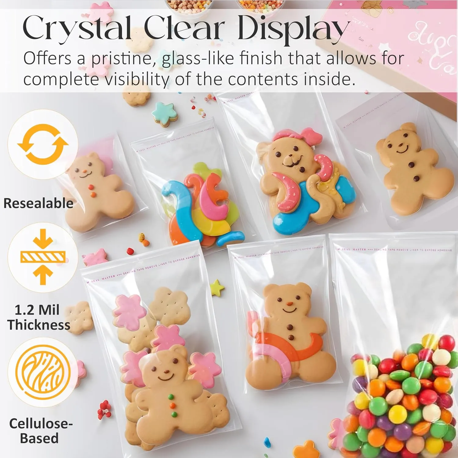 Shop4Mailers 11x14 inches Cellophane Clear Resealable Self Seal Bags for Party Favors, Treat, Presents, Documents, Portraits, Photos, Clothes, Bedding Sheets (1000 Pack)
