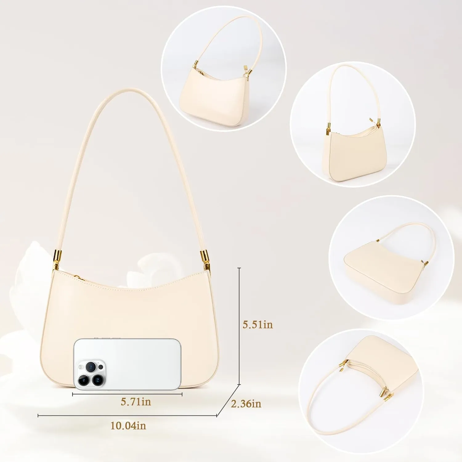 Shoulder Bag Underarm Purse for Women Genuine Leather Handbags for Lady