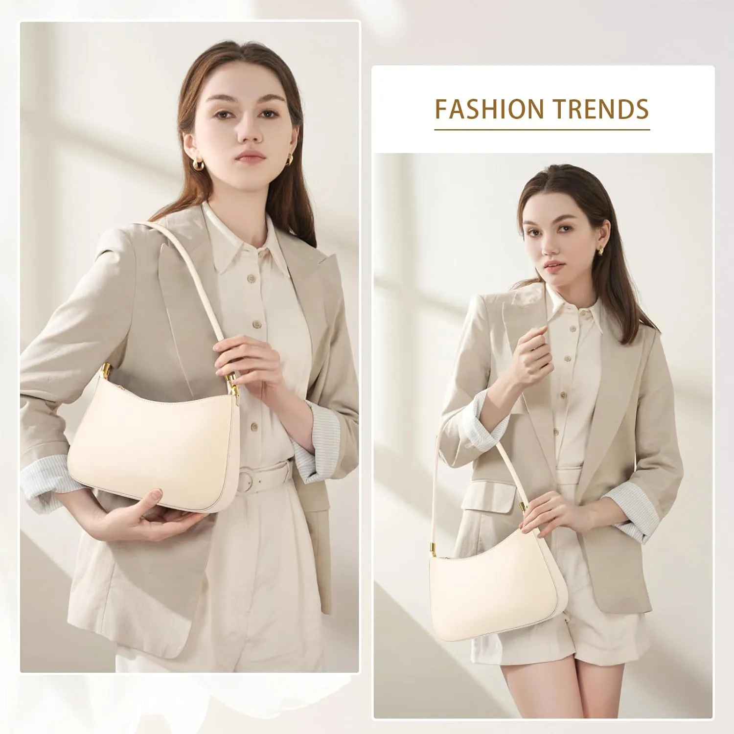 Shoulder Bag Underarm Purse for Women Genuine Leather Handbags for Lady
