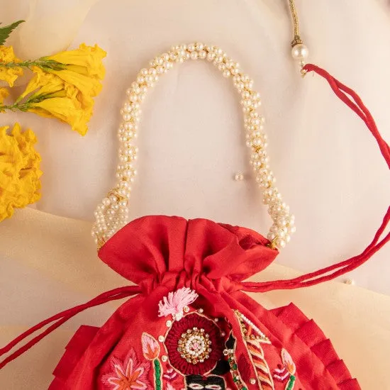 Shrinathji Potli Bag Red