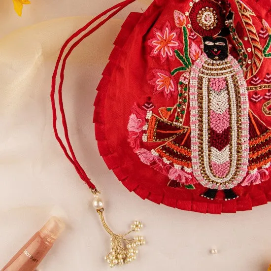 Shrinathji Potli Bag Red