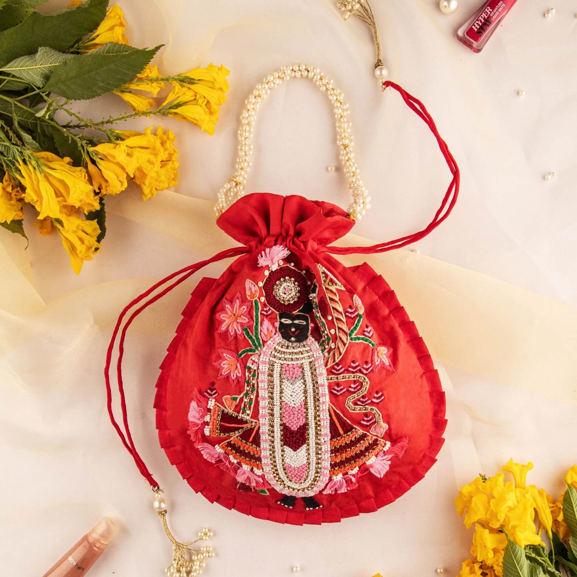 Shrinathji Potli Bag Red