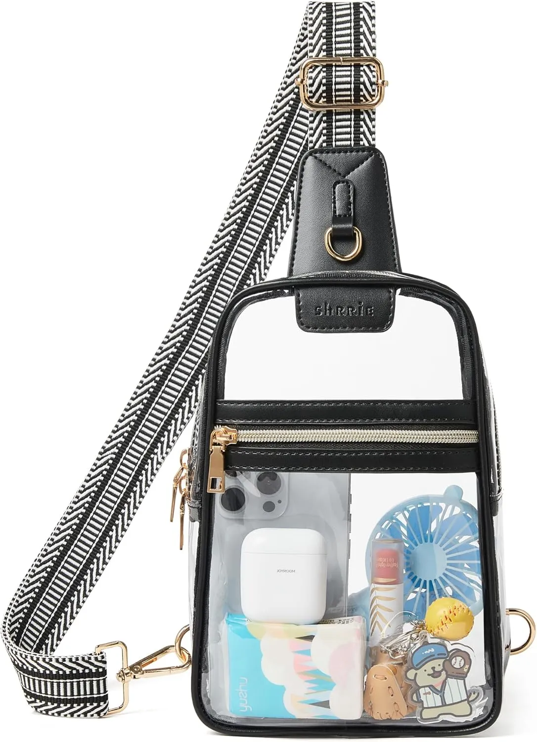 Shrrie Clear Bag for Stadium Events Transparent Crossbody Bag Clear Purse for Women&Men-Stadium Approved, Concerts&Sports