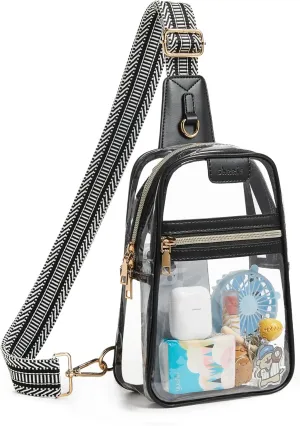 Shrrie Clear Bag for Stadium Events Transparent Crossbody Bag Clear Purse for Women&Men-Stadium Approved, Concerts&Sports