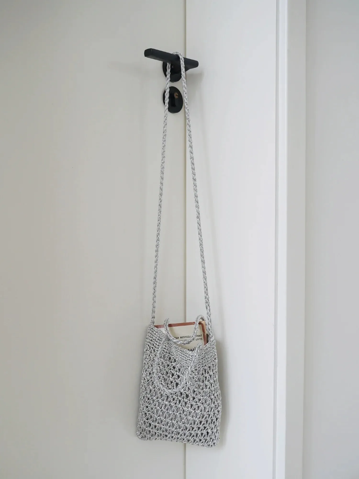 Silver Crochet Tote