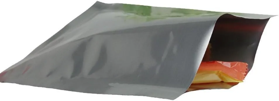 Silver Mylar Bags Pure Aluminum Foil Flat Food Storage Bag 3.9 Mil Open Top Heat Sealing Vacuum Pouch for Coffee Beans Candy with Tear Notch (500, 3.54x5.12 inch)