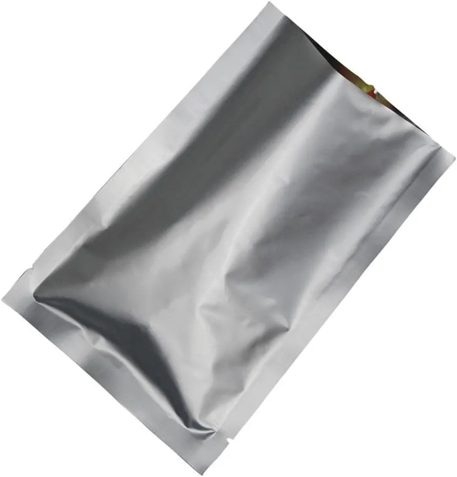 Silver Mylar Bags Pure Aluminum Foil Flat Food Storage Bag 3.9 Mil Open Top Heat Sealing Vacuum Pouch for Coffee Beans Candy with Tear Notch (500, 3.54x5.12 inch)