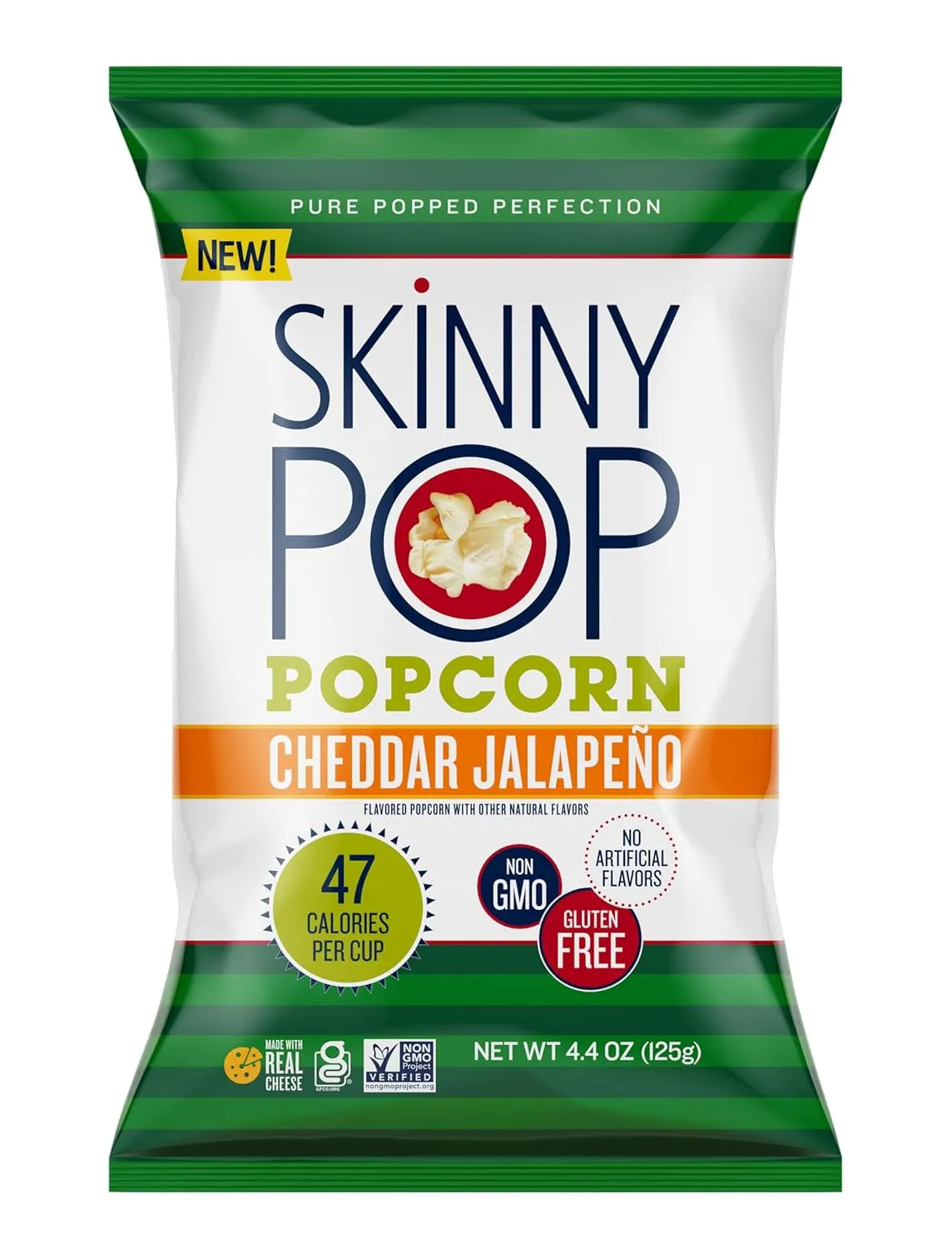 Skinnypop Original Popcorn, 4.4Oz Grocery Size Bags, Skinny Pop, Healthy Popcorn Snacks, Gluten Free