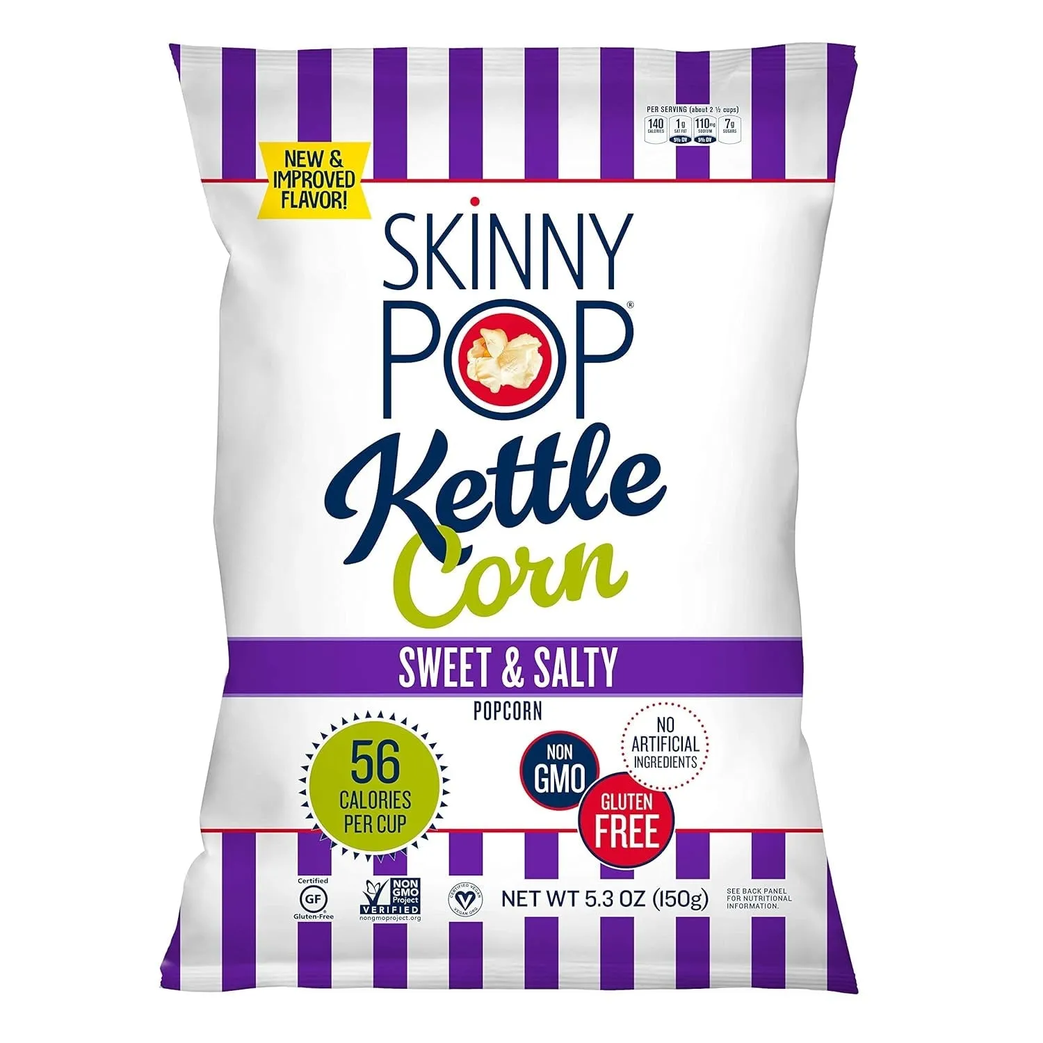 Skinnypop Original Popcorn, 4.4Oz Grocery Size Bags, Skinny Pop, Healthy Popcorn Snacks, Gluten Free