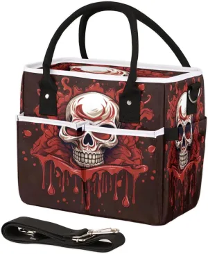 Skull Red Syrup Insulated Lunch Bag, Large Lunch Tote Bag With Removable Shoulder Strap Water Bottle Holder, Reusable Cooler lunch Box Container for Women Men