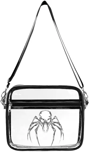 Skull Spider Clear Crossbody Bags Shoulder Bag Messenger Purse for Stadium Concerts Sports Events