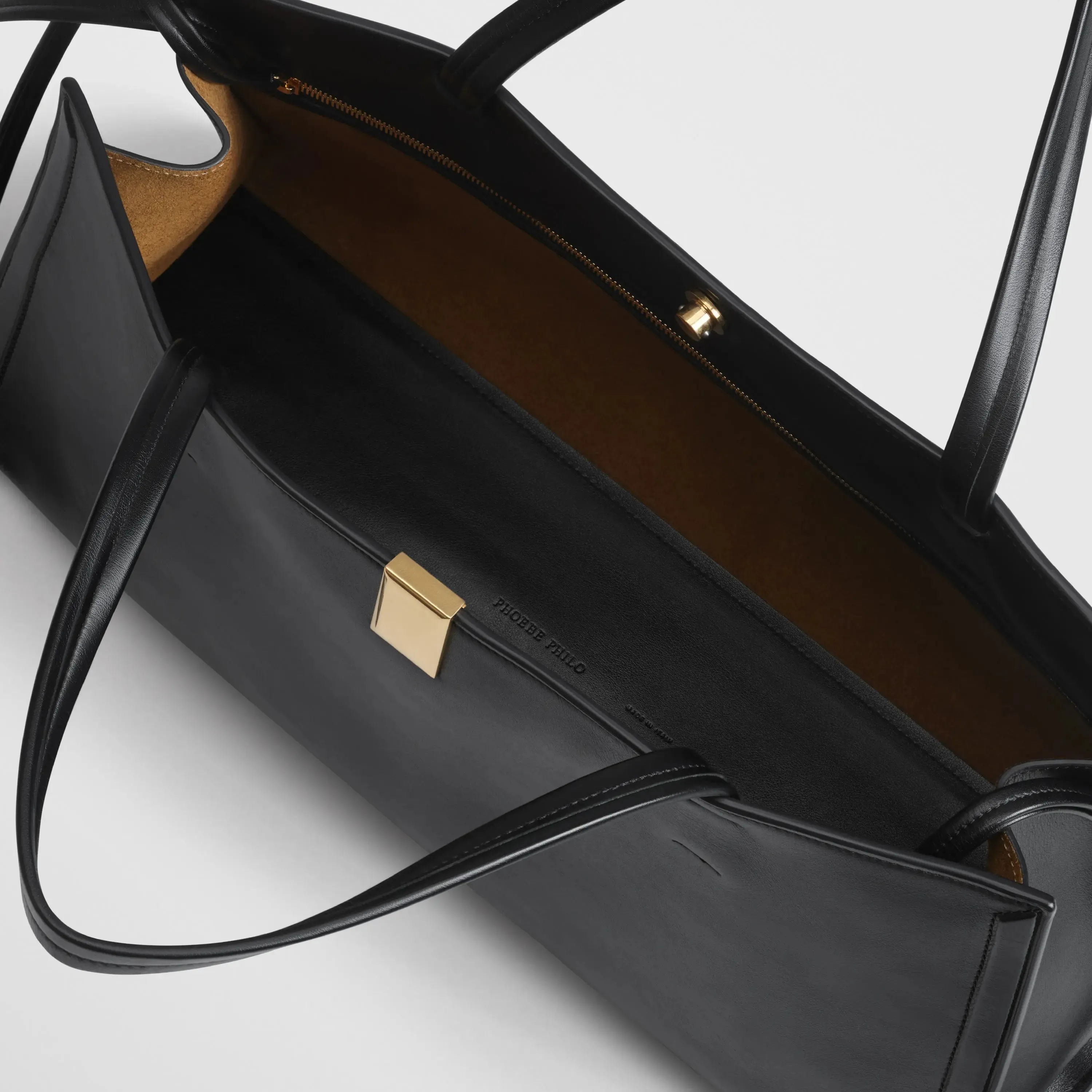 SMALL KIT CABAS | black leather with gold