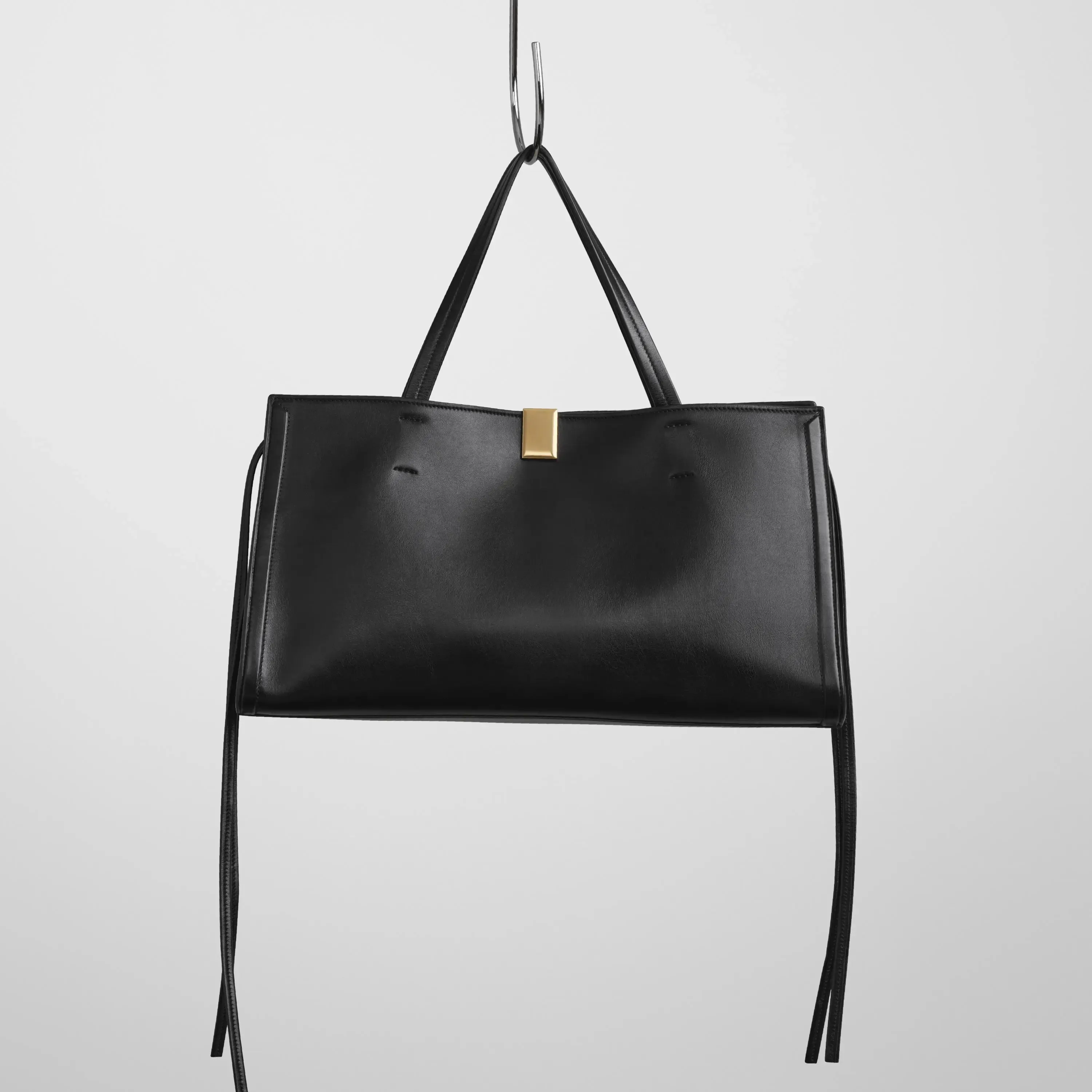 SMALL KIT CABAS | black leather with gold