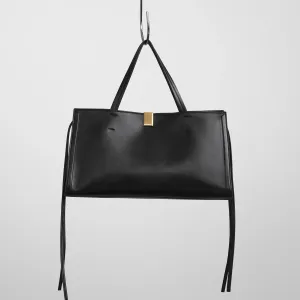 SMALL KIT CABAS | black leather with gold
