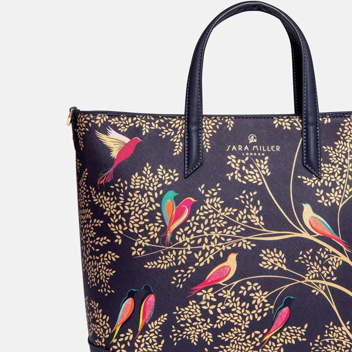 Smokey Blue Birds Medium Tote