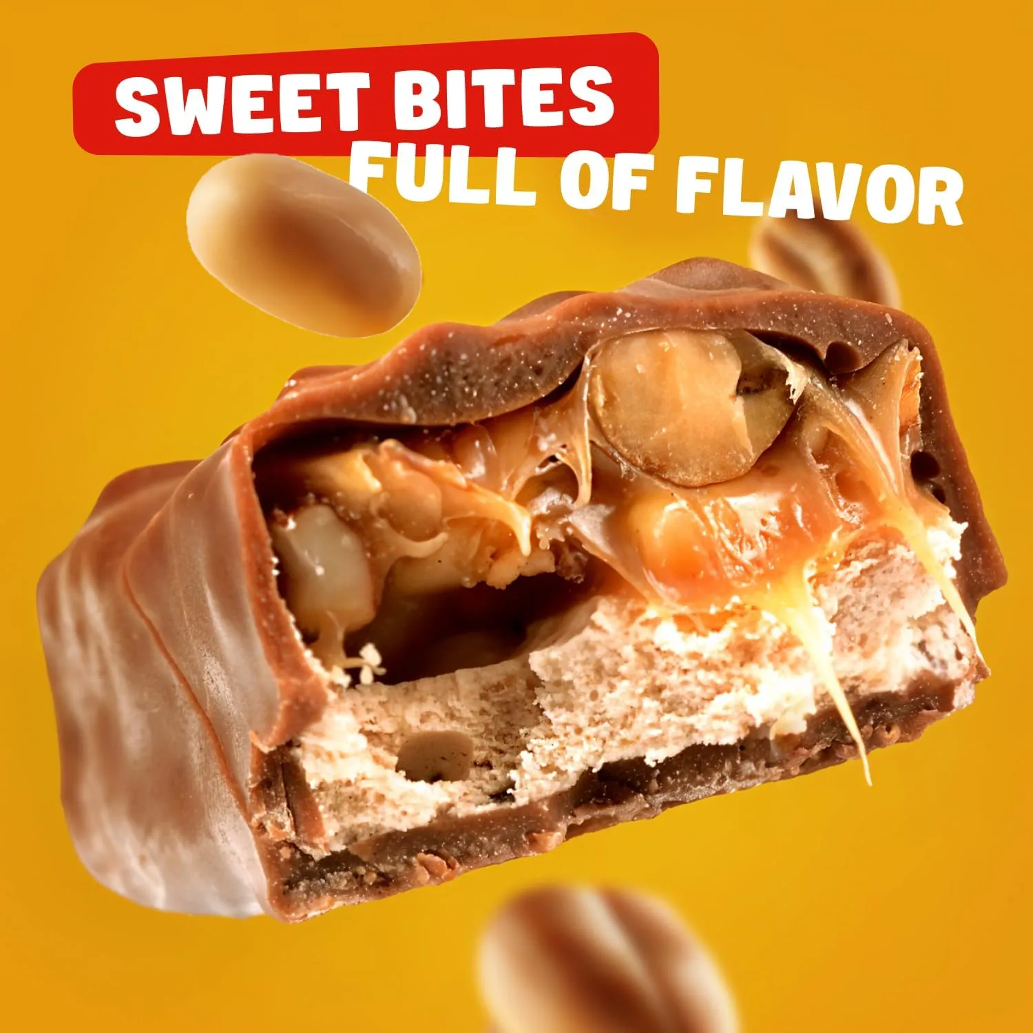 SNICKERS FUN SIZE Chocolate Candy Bars 1 lb – Anti Melt Pack, Individually Wrapped (26 Pieces), Bulk Resealable Bag, Convenient Snack-Size Format, Crunchy Peanuts & Smooth Caramel