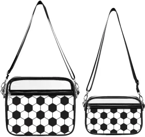 Soccer Ball White And Black Transparent Cross Bag Two-piece Set