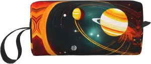 Solar System Jupiter Saturn print Travel Cosmetic Bag Gifts for Women Portable Make Up Bags for Women Mother Sister