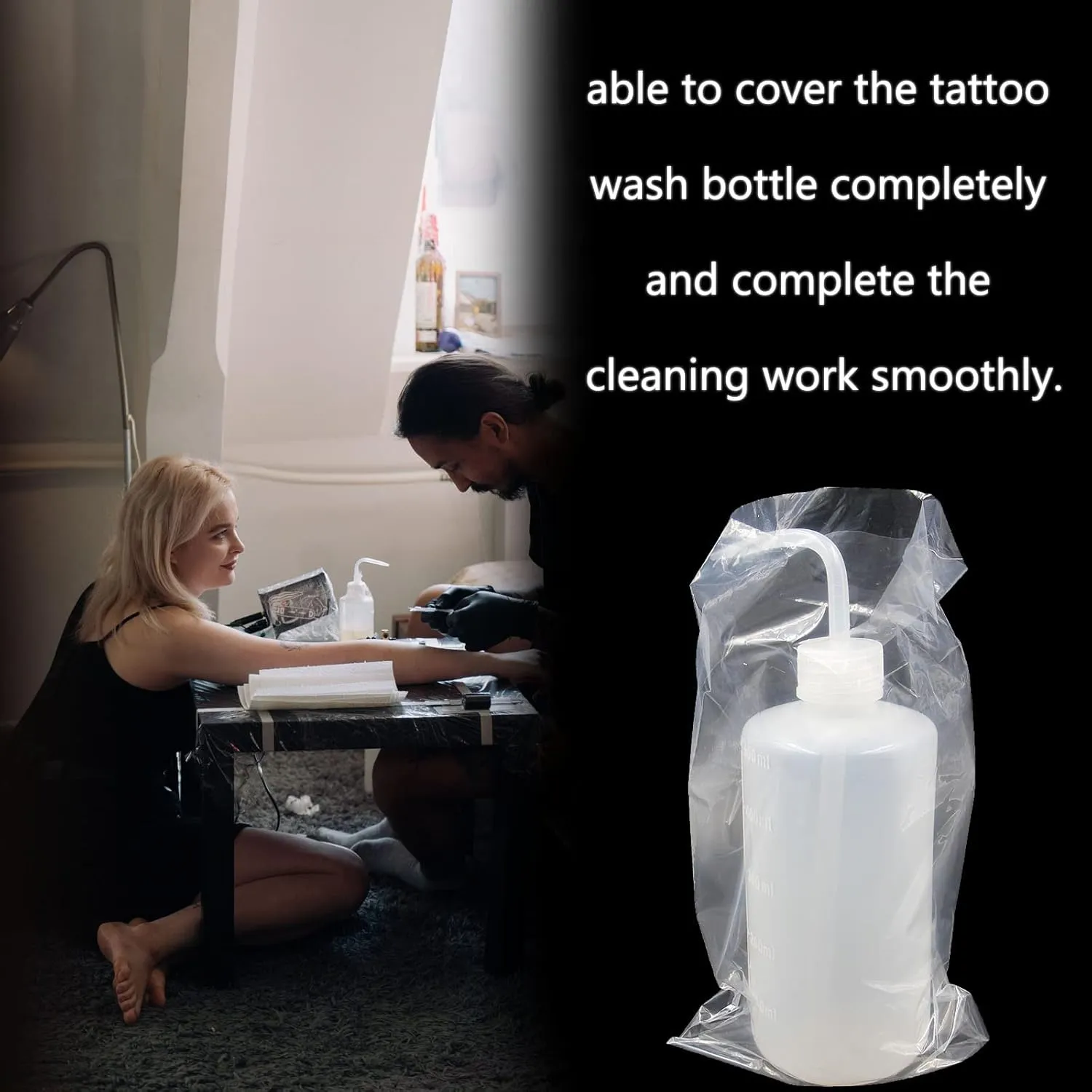 SOTICA Tattoo Bottle Bags - 250PCS Tattoo Wash Bottle Bags Tattoo Bottle Covers Tattoo Squeeze Bottle Bags Covers for Wash Bottles Tattoo Bottle Tattoo supplies…