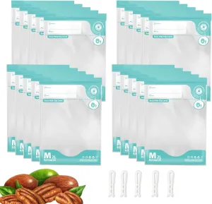 Sous Vide Bags Reusable, 20 PCS BPA Free Food Vacuum Sealer Bags, Double-sided 20C, Vacuum Zipper Bags for Sous Vide Cooking, 20pcs food storage bags & 4 Seal Clips (7.9x 11.8 Inch)