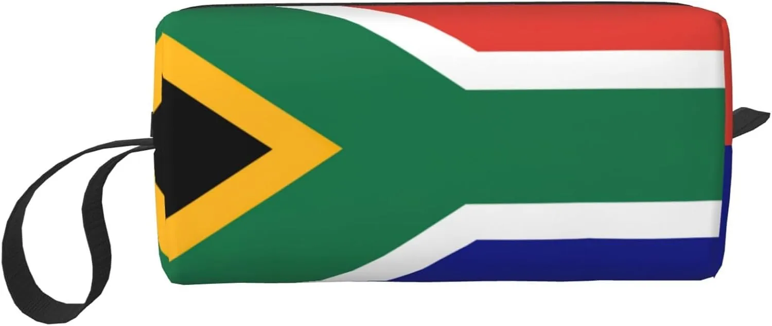 South African flag print Cosmetic Makeup Bags Pouch with Zipper Makeup Bag Travel Cosmetic Bags,Travel Toiletry Case