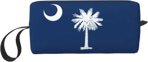 South Carolina Flag print Cosmetic Makeup Bags Pouch with Zipper Makeup Bag Travel Cosmetic Bags,Travel Toiletry Case