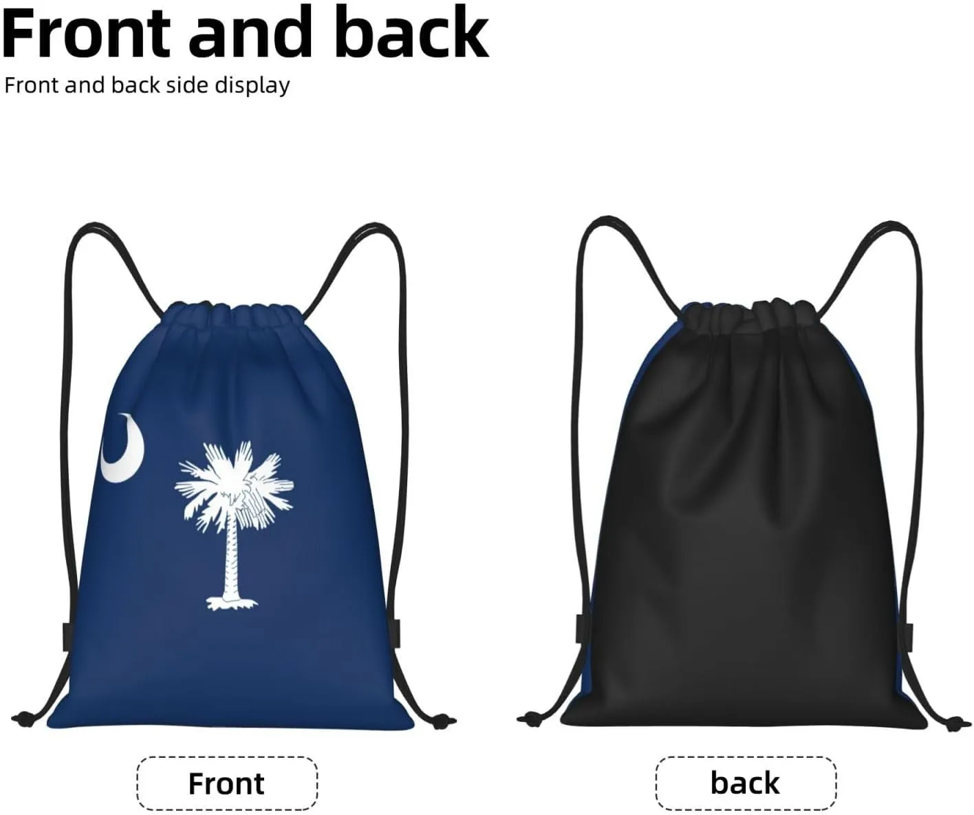 South Carolina Flag print Drawstring Backpack Bags Sack Cinch Tote Sport Storage Polyester Bag for Gym Traveling