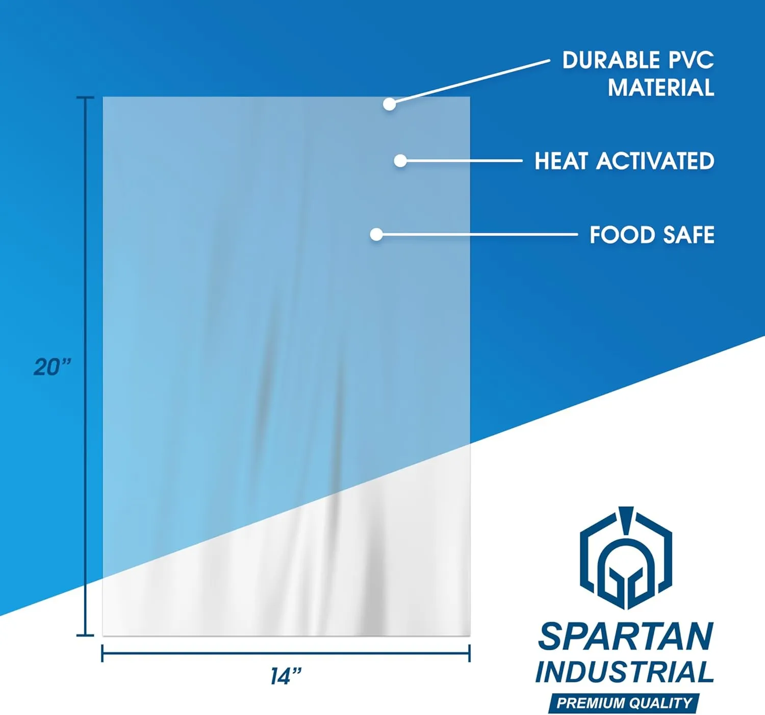 Spartan Industrial - 14" X 20" Large Shrink Wrap Bags - Pack of 500 Shrink Wrap for Baskets, Handmade Goods, Bottles, and More