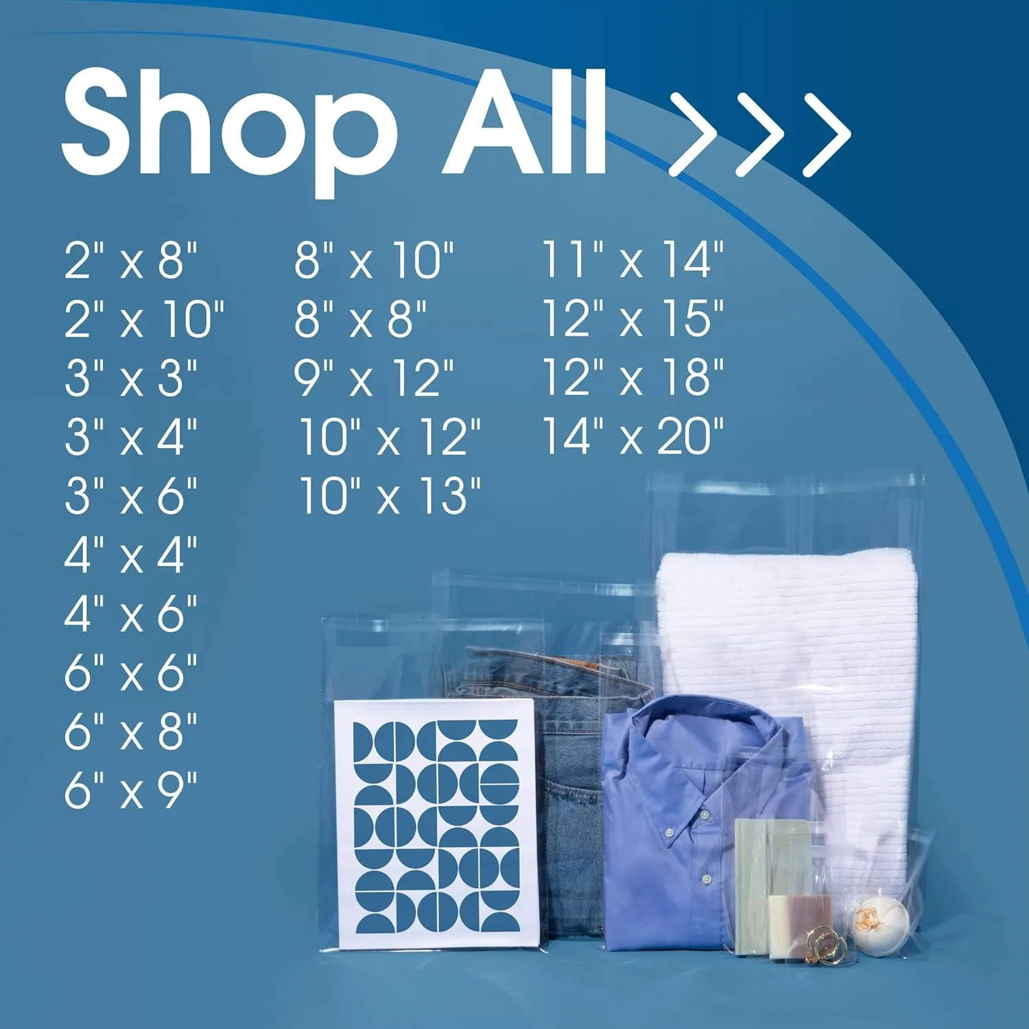 Spartan Industrial - 5" X 5" (1000 Count) Crystal Clear Resealable Cello Poly Bags for Jewelry, Parties, and More - Self Seal