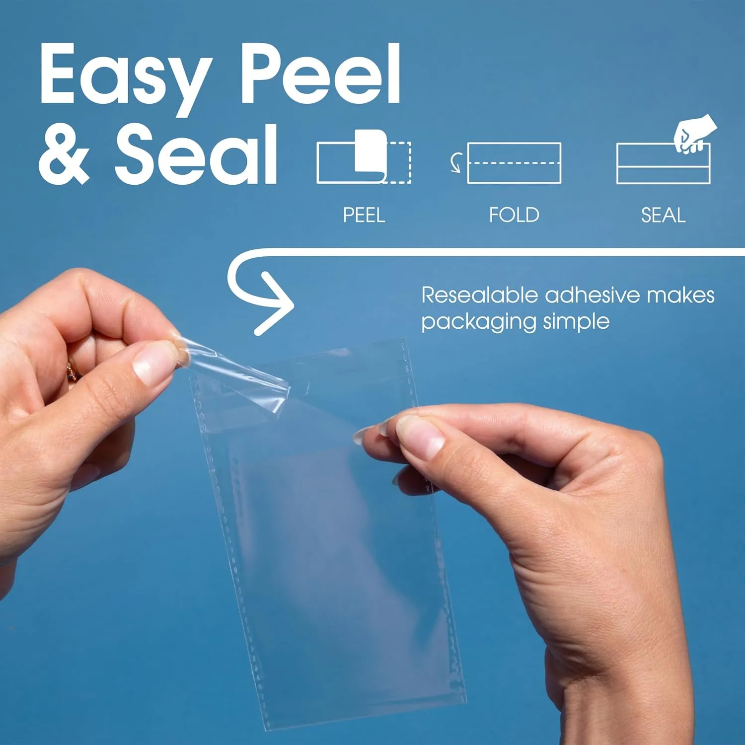 Spartan Industrial - 5" X 5" (1000 Count) Crystal Clear Resealable Cello Poly Bags for Jewelry, Parties, and More - Self Seal