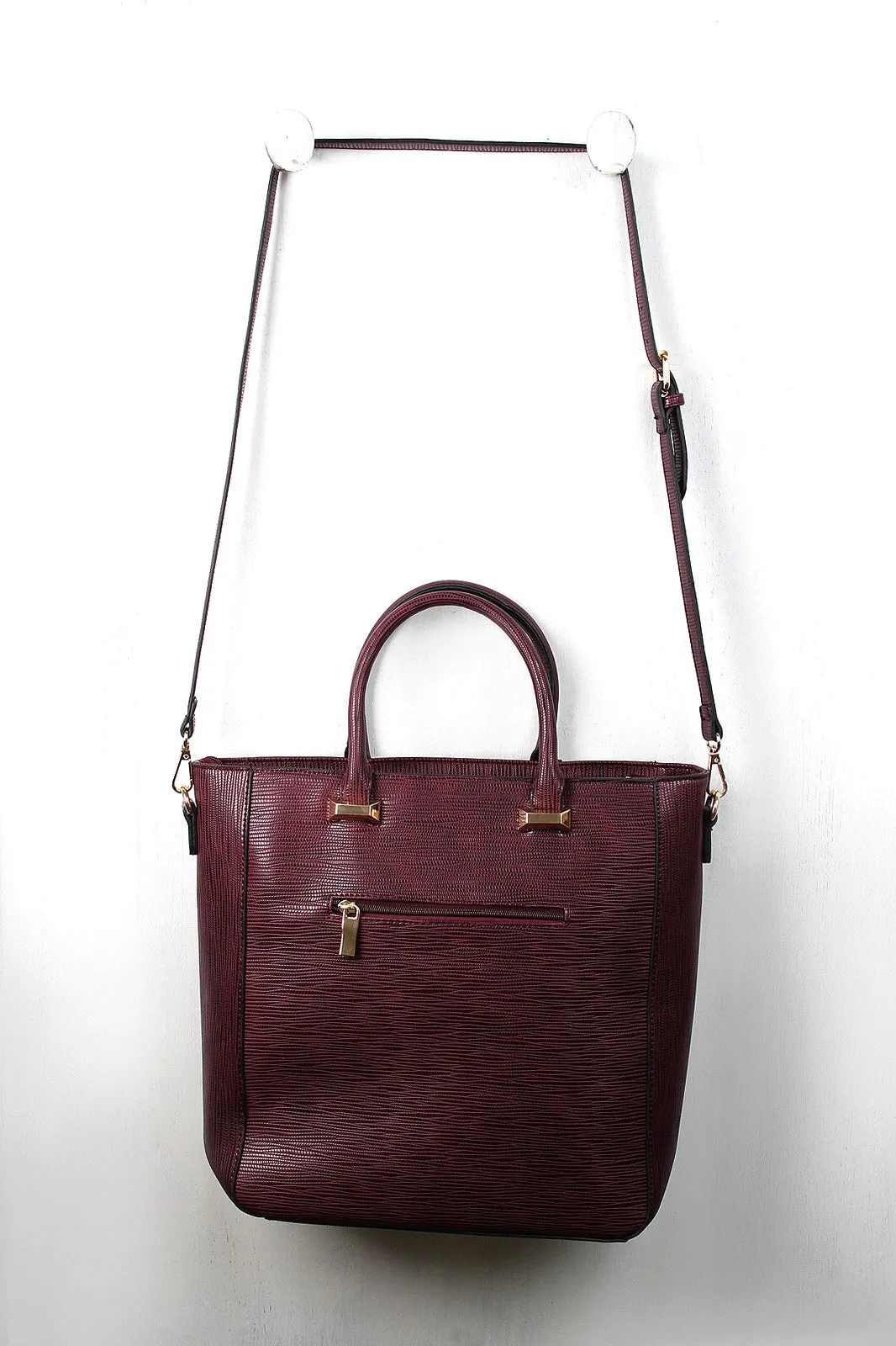 Specialized options Vegan Striated Bag Smart Leather Tote