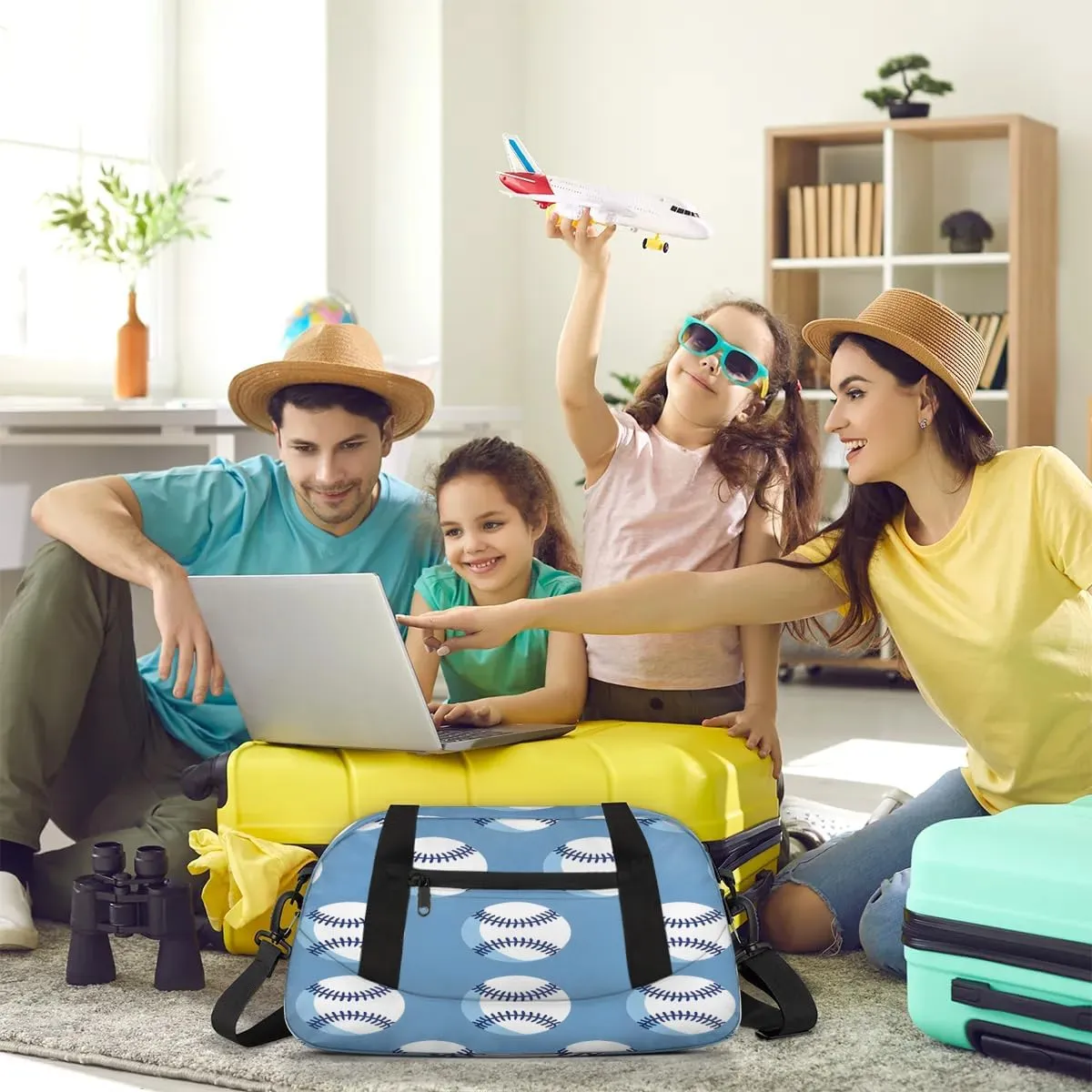 Sport Duffel Bag Baseballs Print Kids Gym Bag Weekender Overnight Bags for Boys Girls Teens Carry On Workout Travel Bag