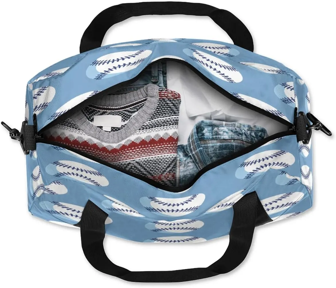 Sport Duffel Bag Baseballs Print Kids Gym Bag Weekender Overnight Bags for Boys Girls Teens Carry On Workout Travel Bag
